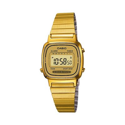 Unisex gold dial lcd watch la670wega-9ef